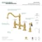 Kingston Brass KS3272PXBS Restoration 8" Bridge Kitchen Faucet W/Sprayer, Brass KS3272PXBS - alternate 2